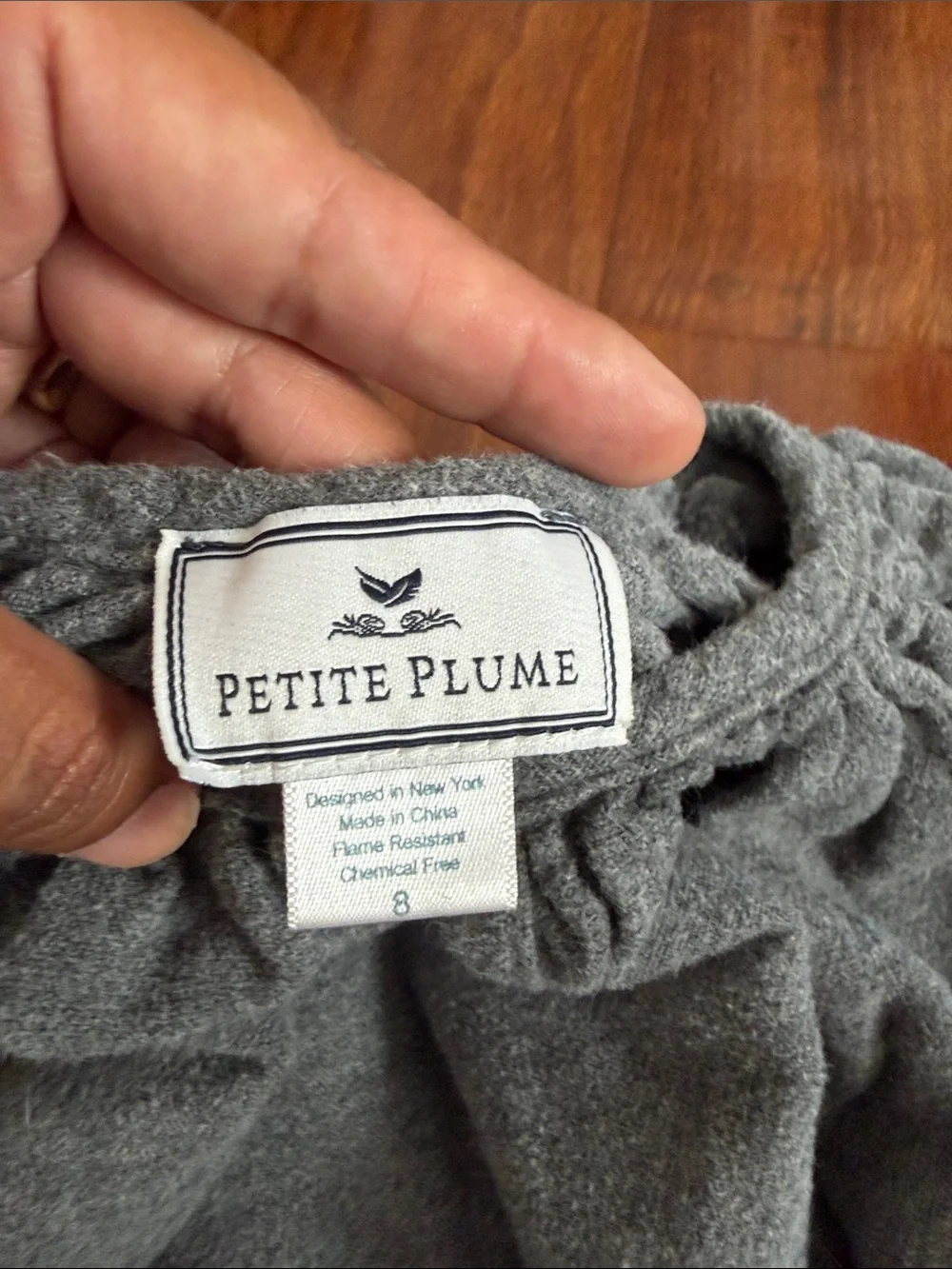 Petite Plume Girls' Gray Long-Sleeve Nightgown - Cozy Knit Sleepwear